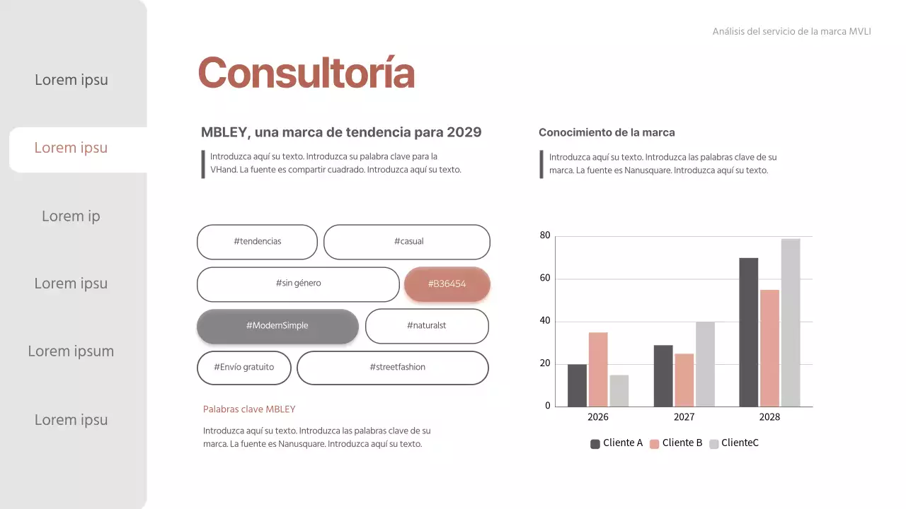 Informe de consultoría limpio degradado rosa-beige
