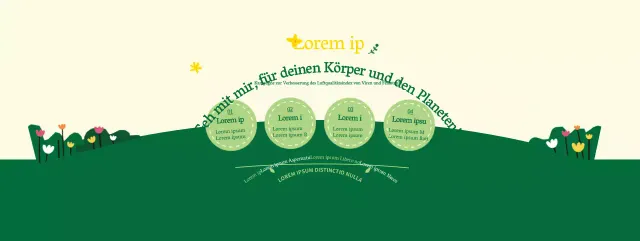 Über die grün-gelbe Kampagne "Zu Fuß zur Arbeit" im sauberen Stil