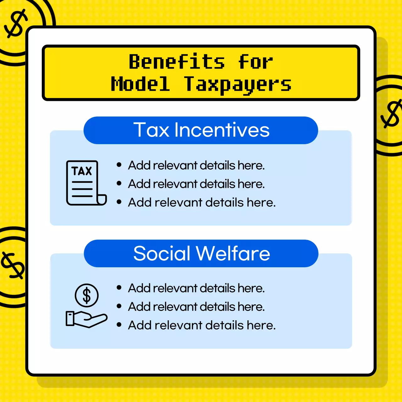Provision of exemplary taxpayer information with a yellow calculator theme (Card News)