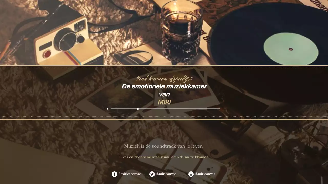 Emotioneel muziekkanaal met nadruk op bruine foto's