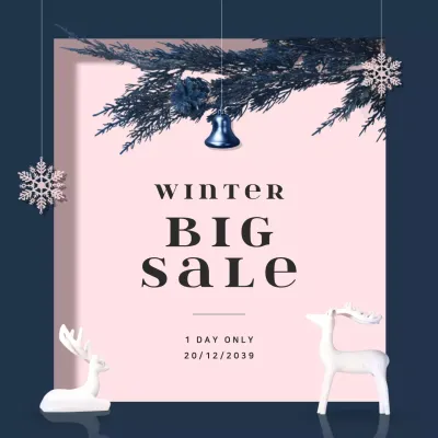 Navy Modern Winter Sale Promotion Instagram Post