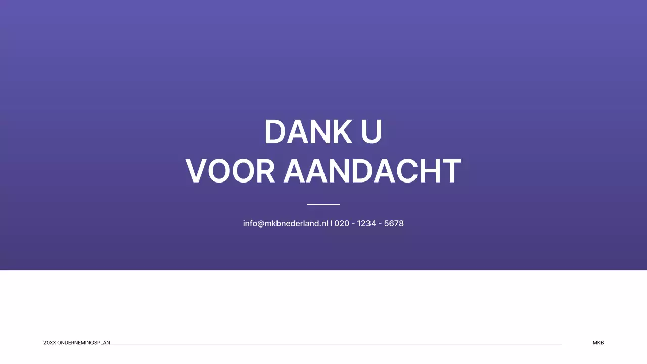 Presentatiepakket ondernemingsplan met paars verloop indexconcept