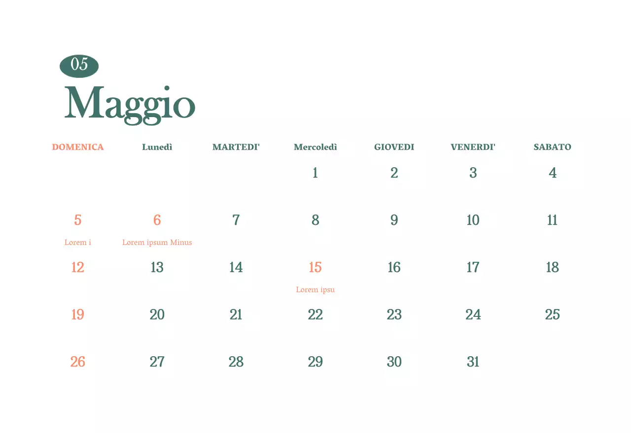 Calendario dei bar con i consigli per le bevande del mese