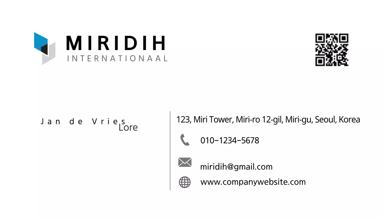 Eenvoudig algemeen visitekaartje