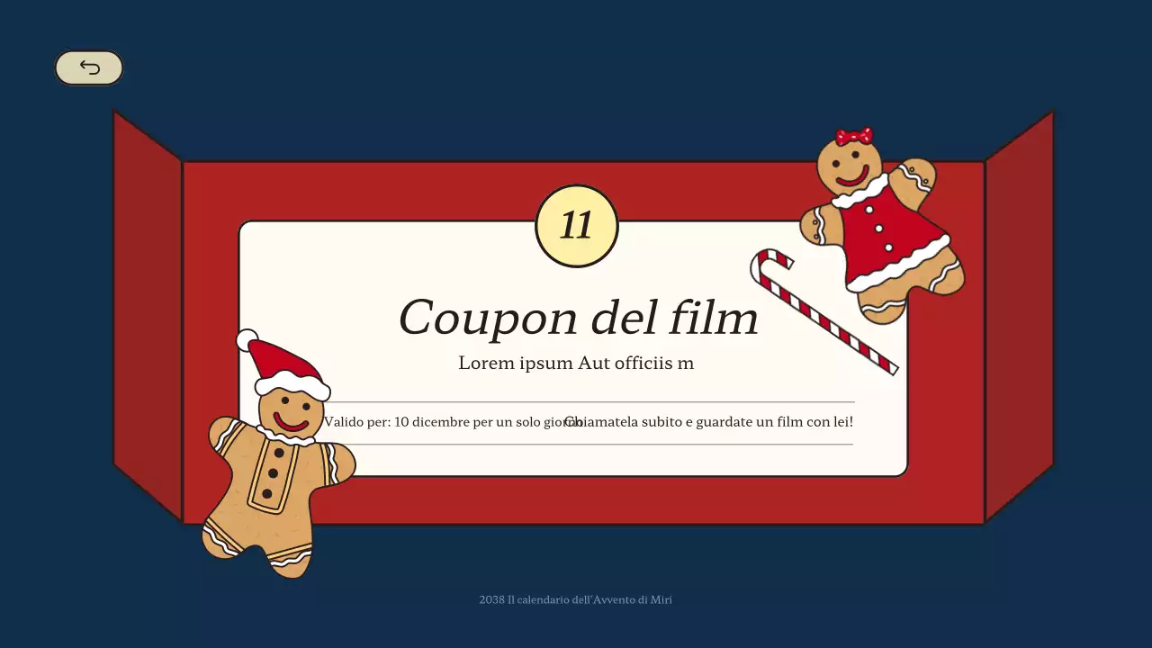 Calendario anticipato di Natale in blu e rosso