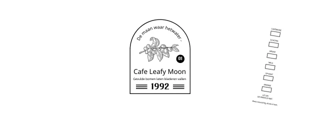 Promoot en informeer je café met een helder, zwart-wit embleemlogo