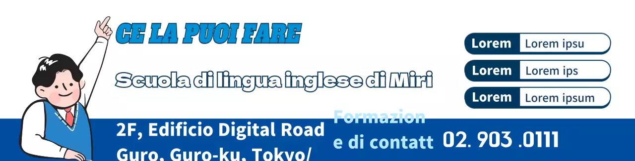 Promuovere la scuola di illustrazione del carattere blu