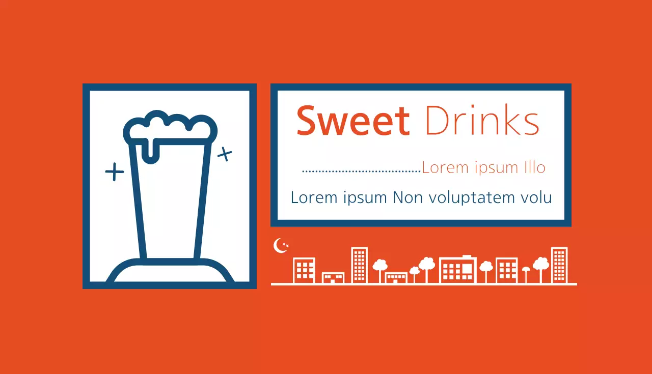 Cartão de visita promocional Orange Simple Drinks