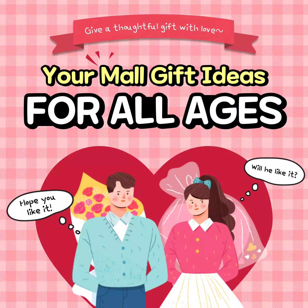 Pink Retro Gift Promotion Instagram Carousel