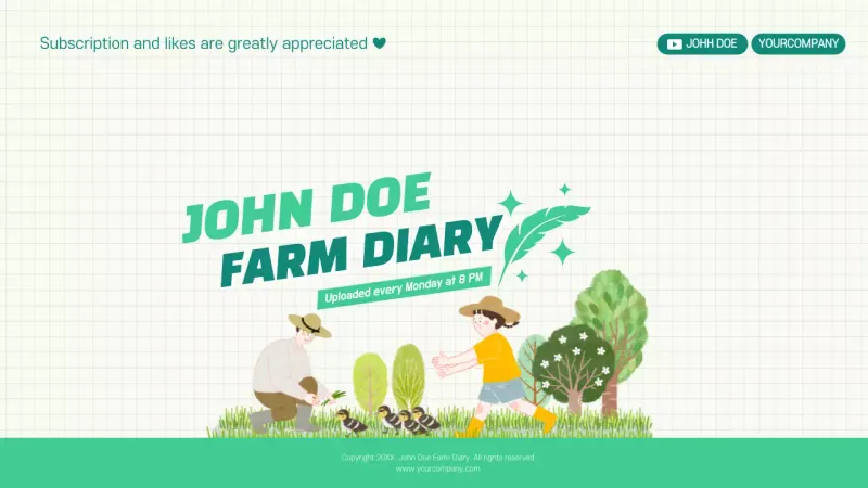 Green Minimal Farm Diary YouTube Thumbnail
