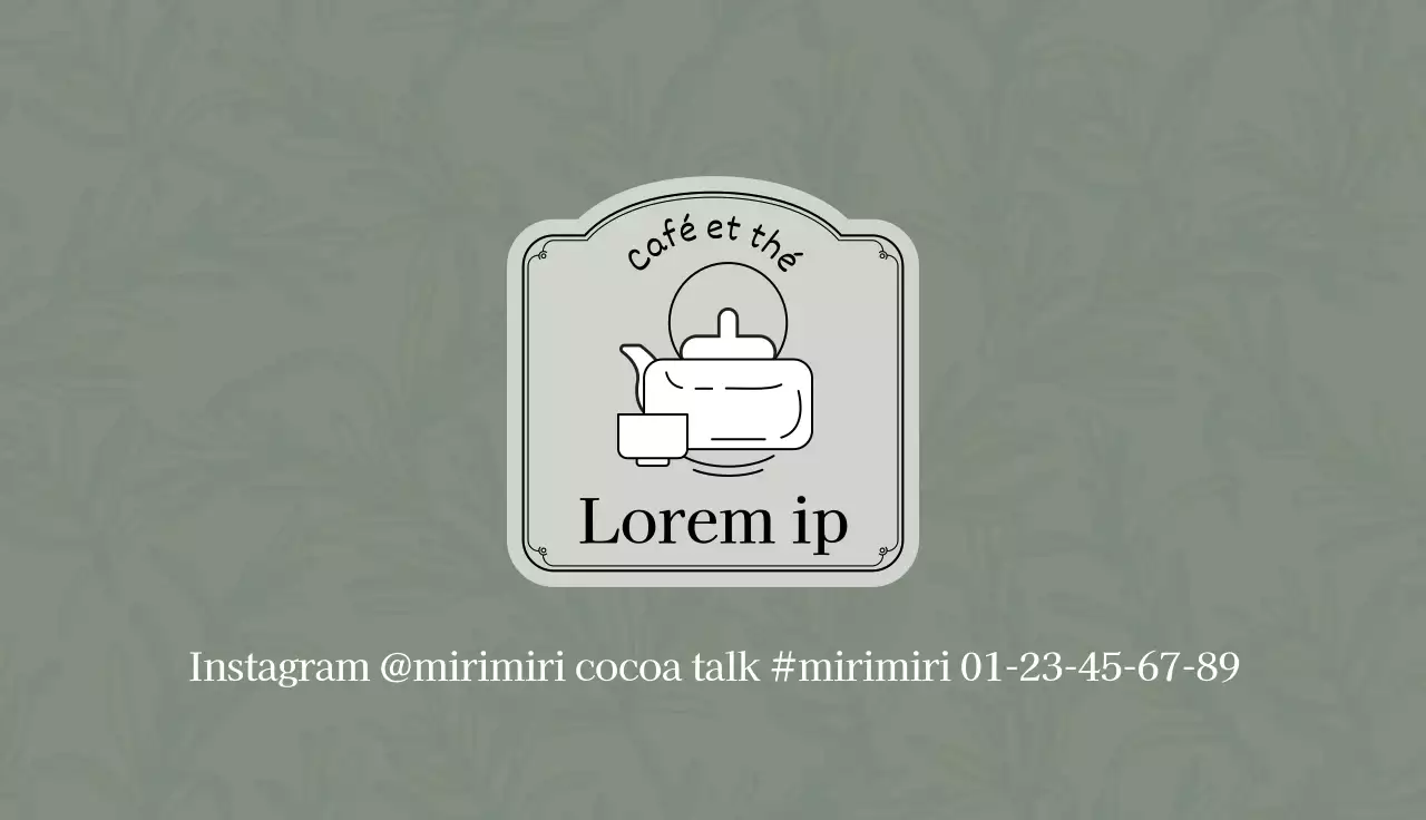 Green Grey Illustrated Logo Cafe Tea Coupon