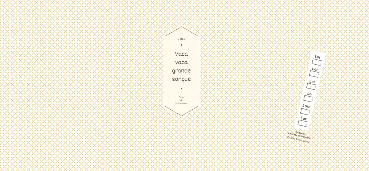 Padrões simples em amarelo claro e castanho para um café concetual