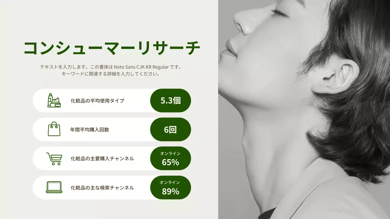 緑 シンプル スキンケア 企画書 プレゼンテーション