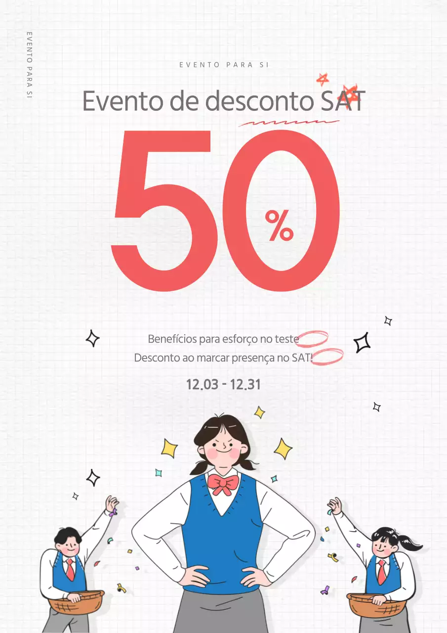 Texto branco Ilustração realçada Evento SAT