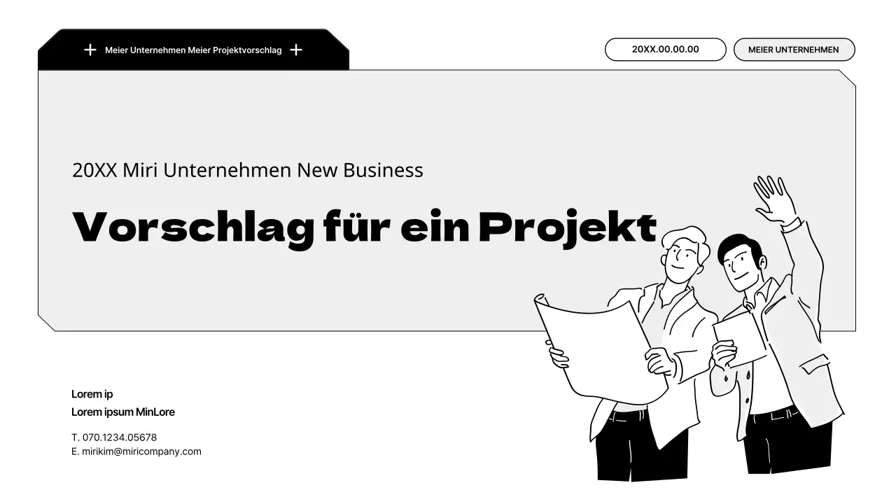 Ein einfacher, skalierbarer Vorschlag mit schwarz-weißen Illustrationen