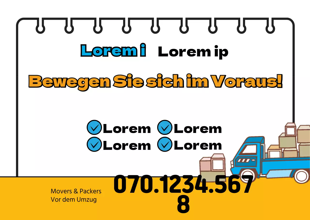 Weiß Orange Bewerben Sie explizit Ihr Umzugsunternehmen