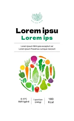 Illustration abstraite d'une étiquette de salade