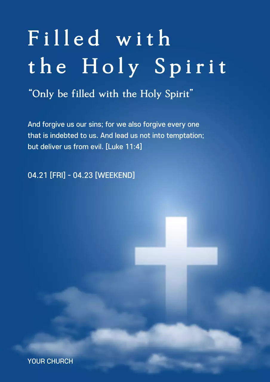 Blue Minimal Church Event Promotion Poster