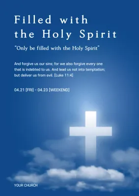 Blue Minimal Church Event Promotion Poster