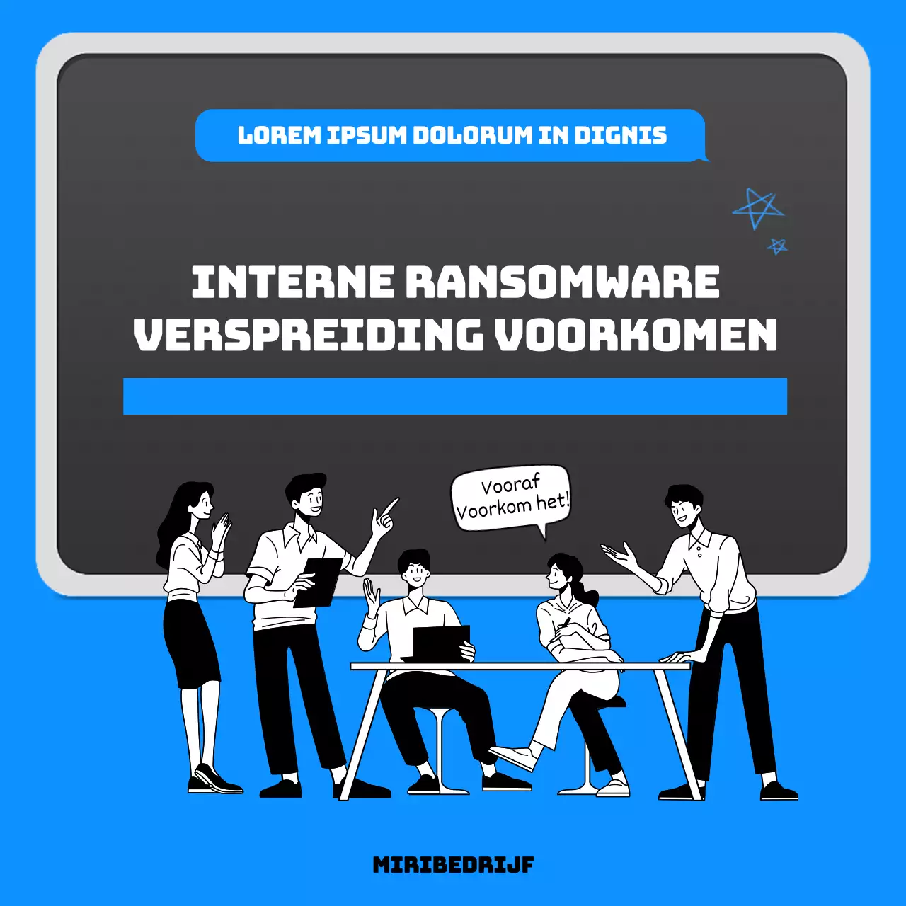 Blauw en zwart ransomware-kaartnieuws