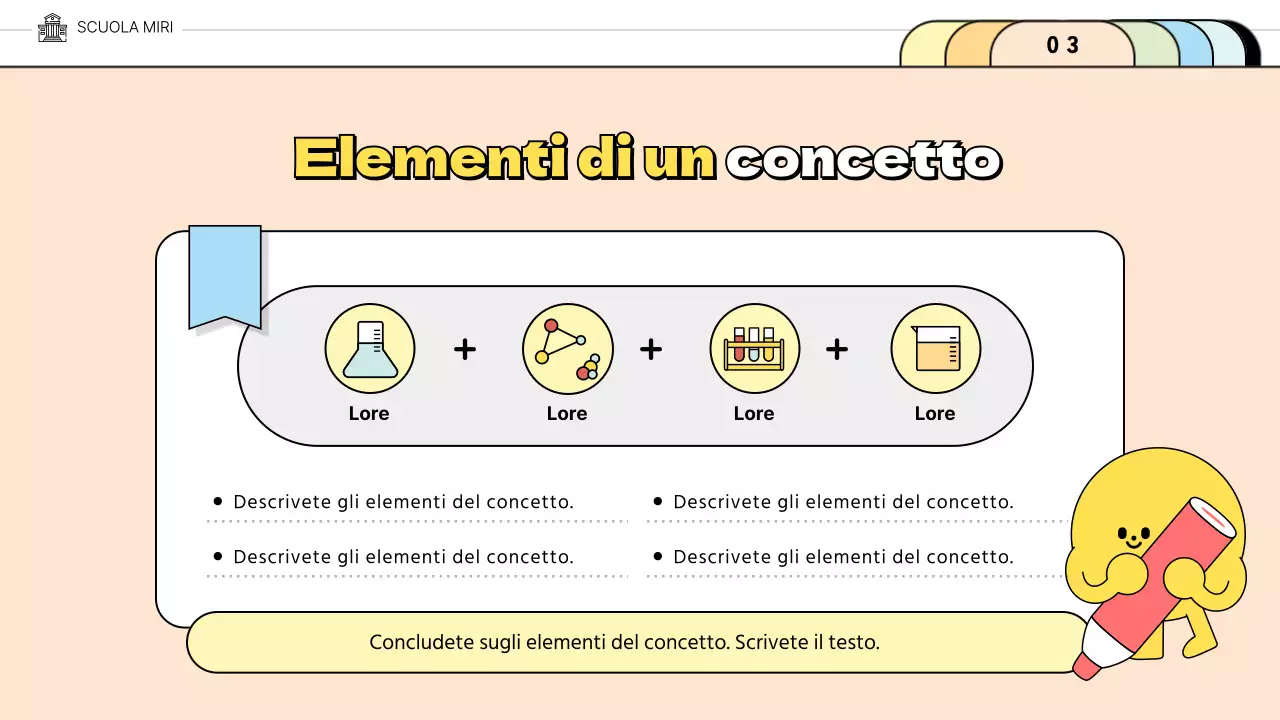 Simpatiche cartelline in colori pastelloConsegnano il concetto di educazione scolastica