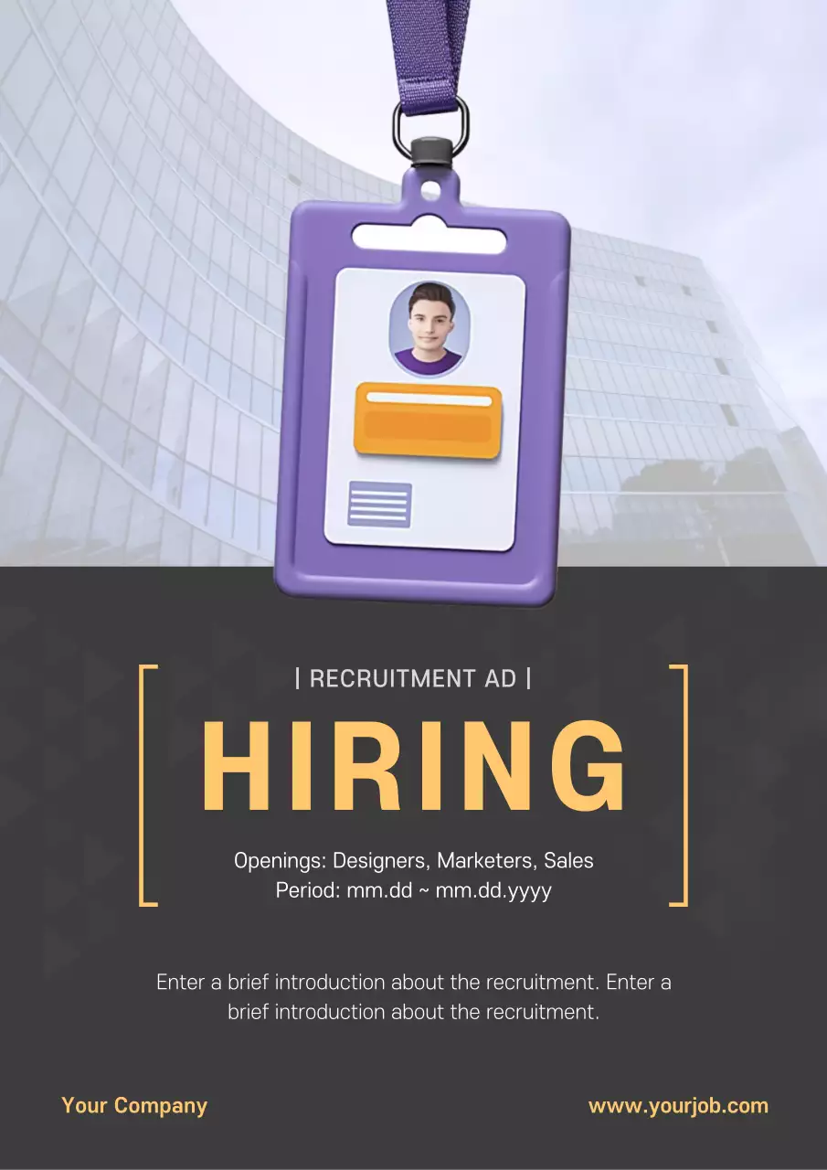 Beige Modern Hiring Advertisement Poster