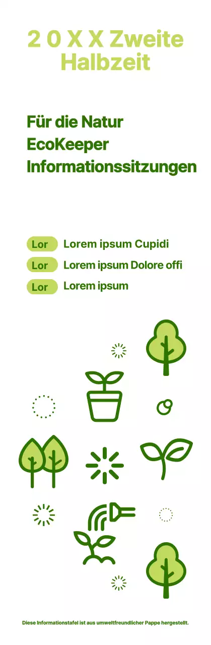 Einfaches Natursymbol in Grün und Chartreuse Über das Öko-Sustainability-Briefing
