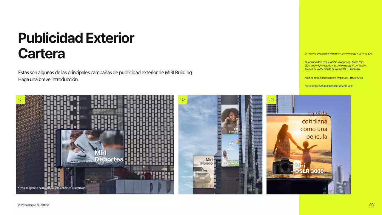 Propuesta de valla publicitaria de un edificio en cal y azul