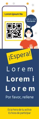 Etiquetas ilustradas en azul y amarillo con la corona limpia