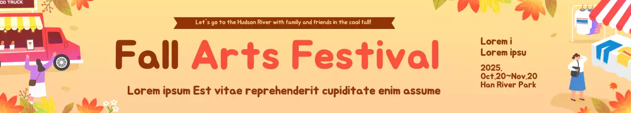 Banner de anúncio do festival rústico bege