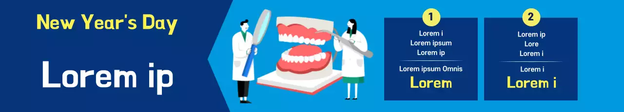 Faixa de guia odontológico moderno azul