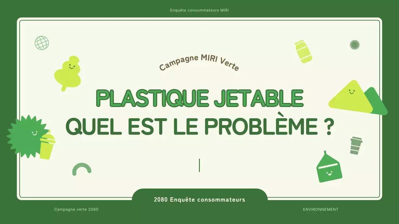 Campagne sur le plastique à usage unique sur le thème d'une illustration environnementale verte et mignonne