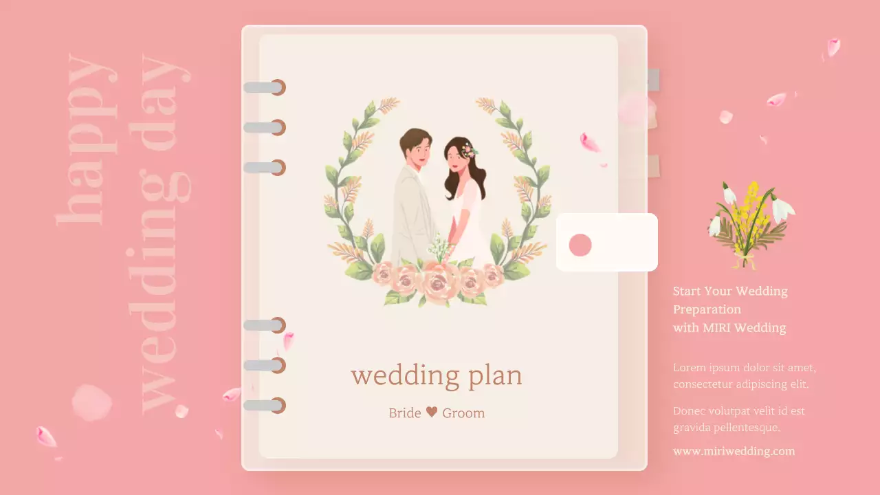 Decorate your wedding planning diary in pink and beige