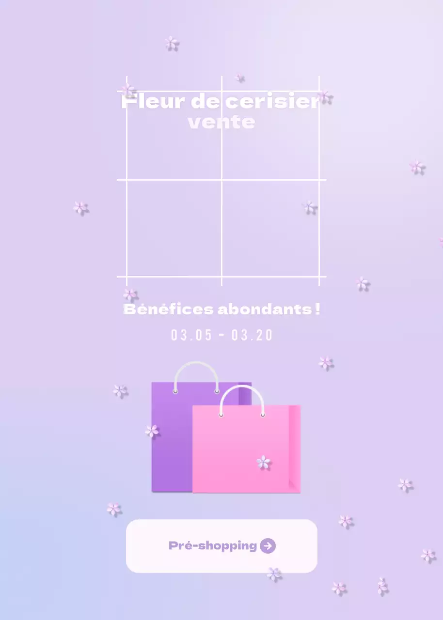 Vente de cerises en fleurs