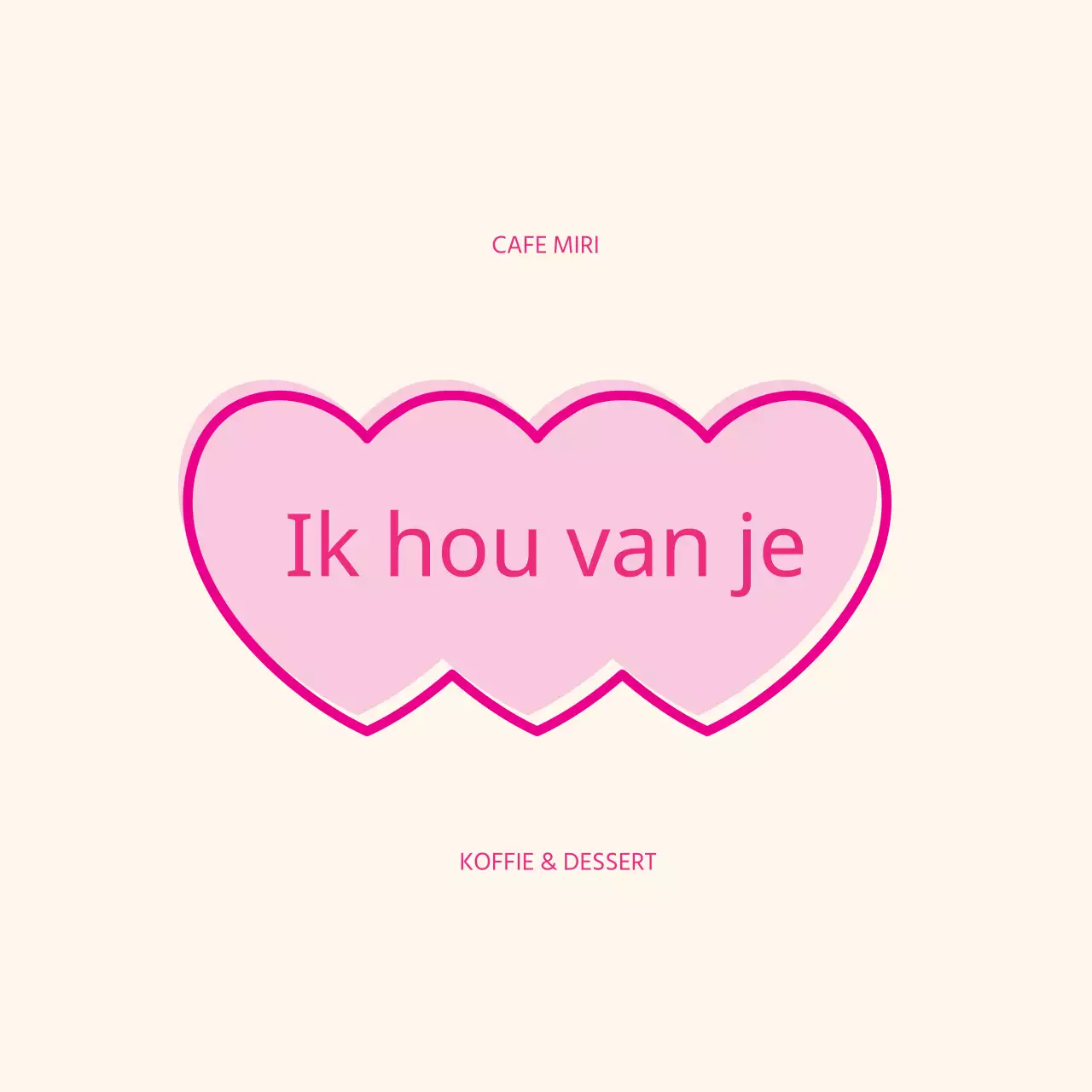 Leuke café-etiketten met roze illustraties