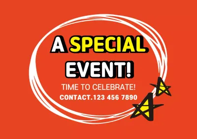 Orange Retro Event Promotion Poster