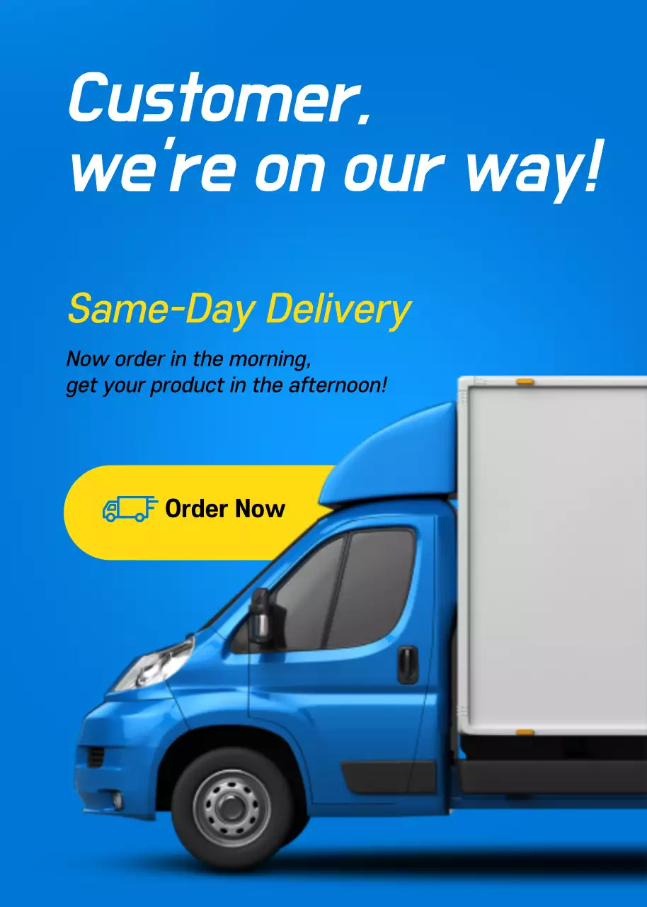 Poster Promosi Pengiriman Modern Biru