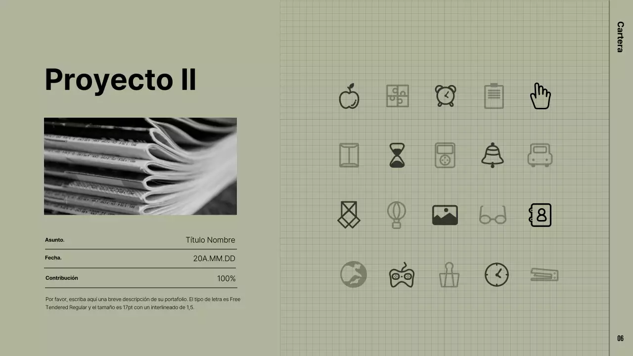 Una cartera moderna en caqui y beige