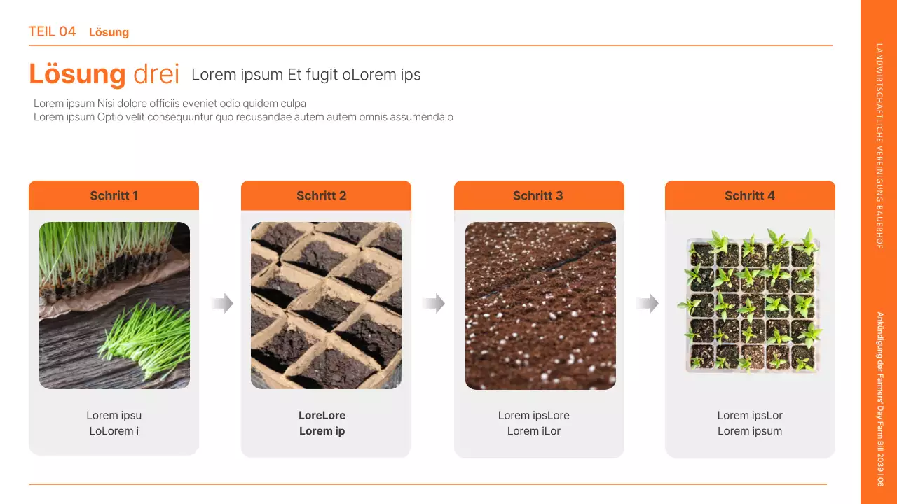 Ankündigung des Tages der Landwirte mit einer Illustration eines Orangenbauern