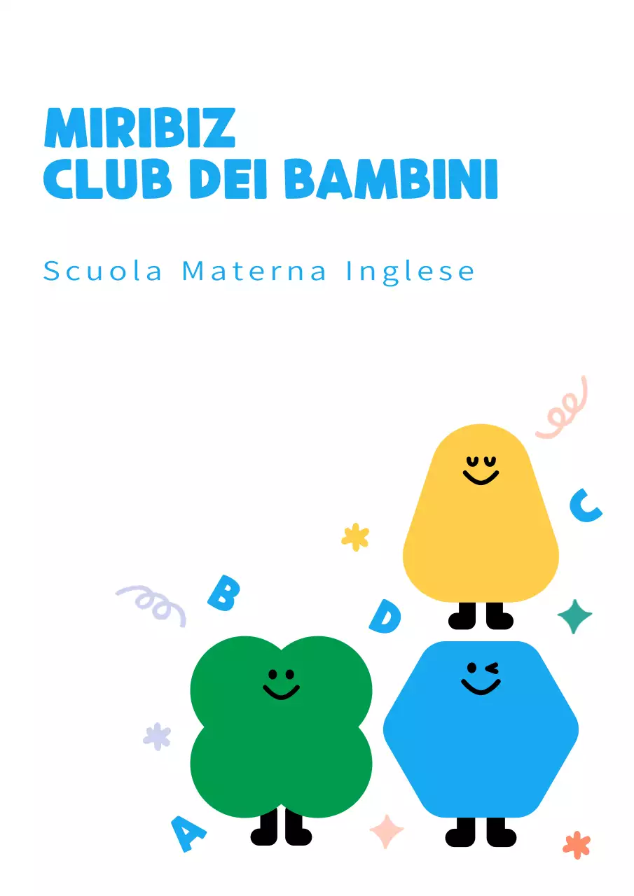 Adesivi per l'interno della scuola di inglese per bambini con simpatici personaggi