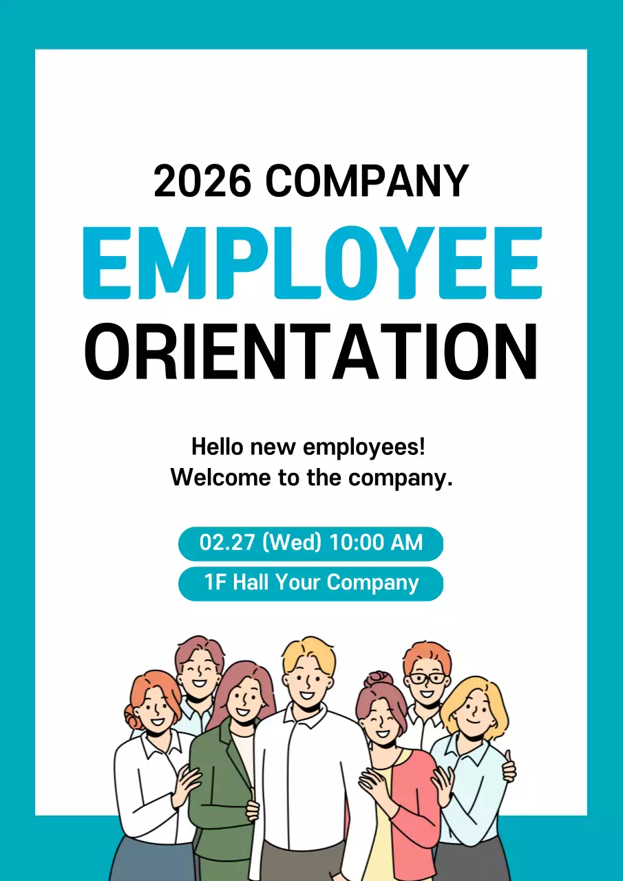Teal Modern Employee Event Poster