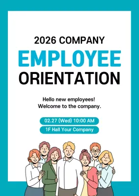 Teal Modern Employee Event Poster