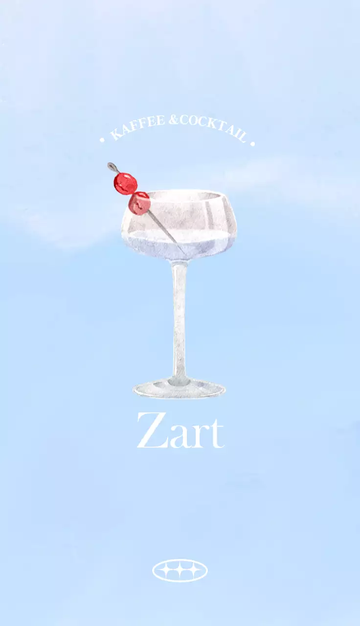 Helle Cafe-Visitenkarte in Hellblau und Weiß