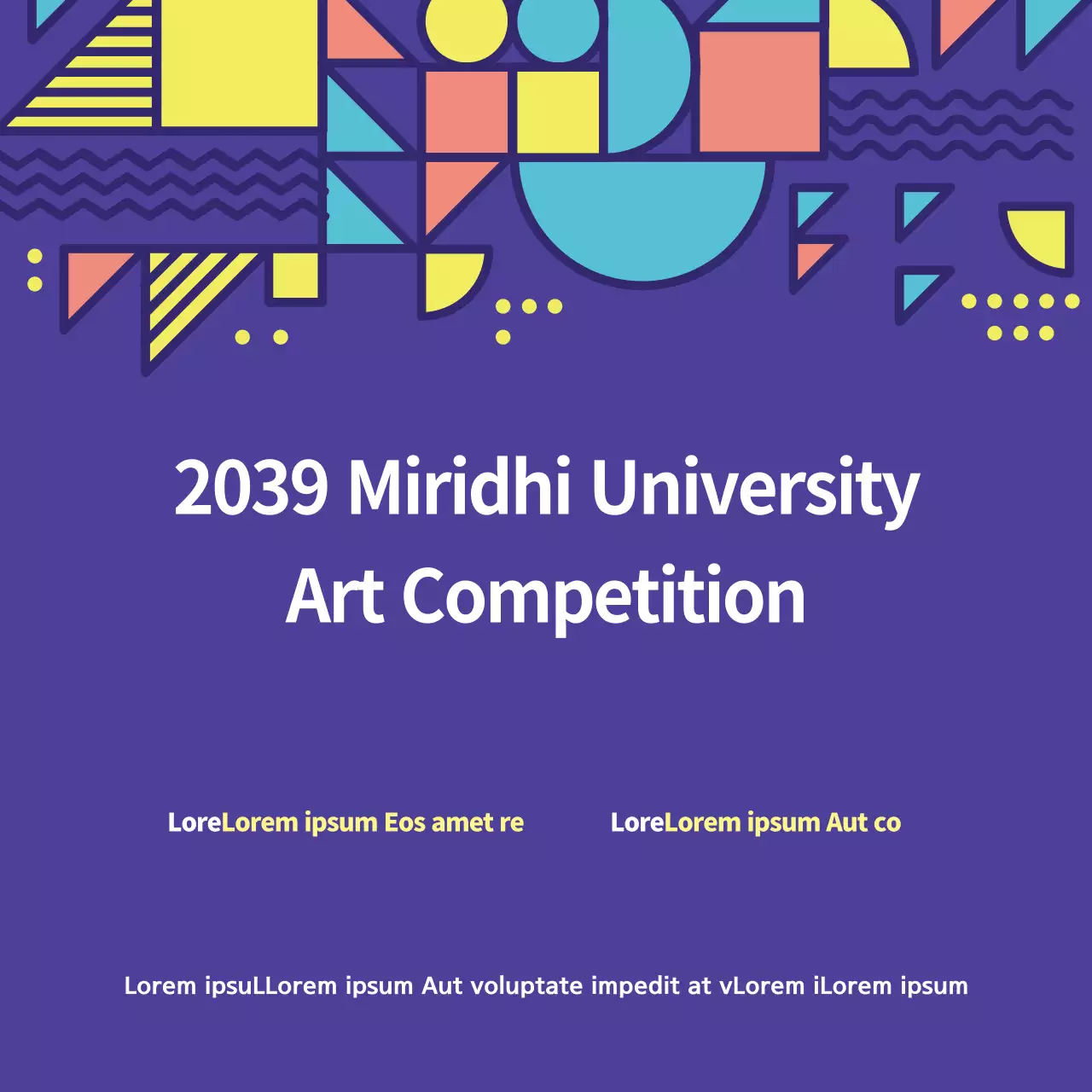 Purple Geometric Art Competition Advertisement Banner