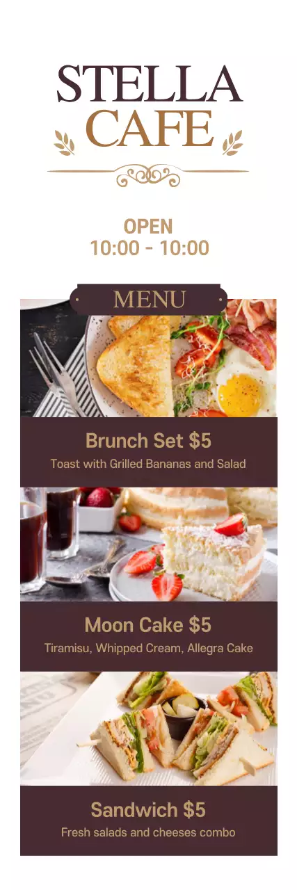 Banner de menu de café elegante bege