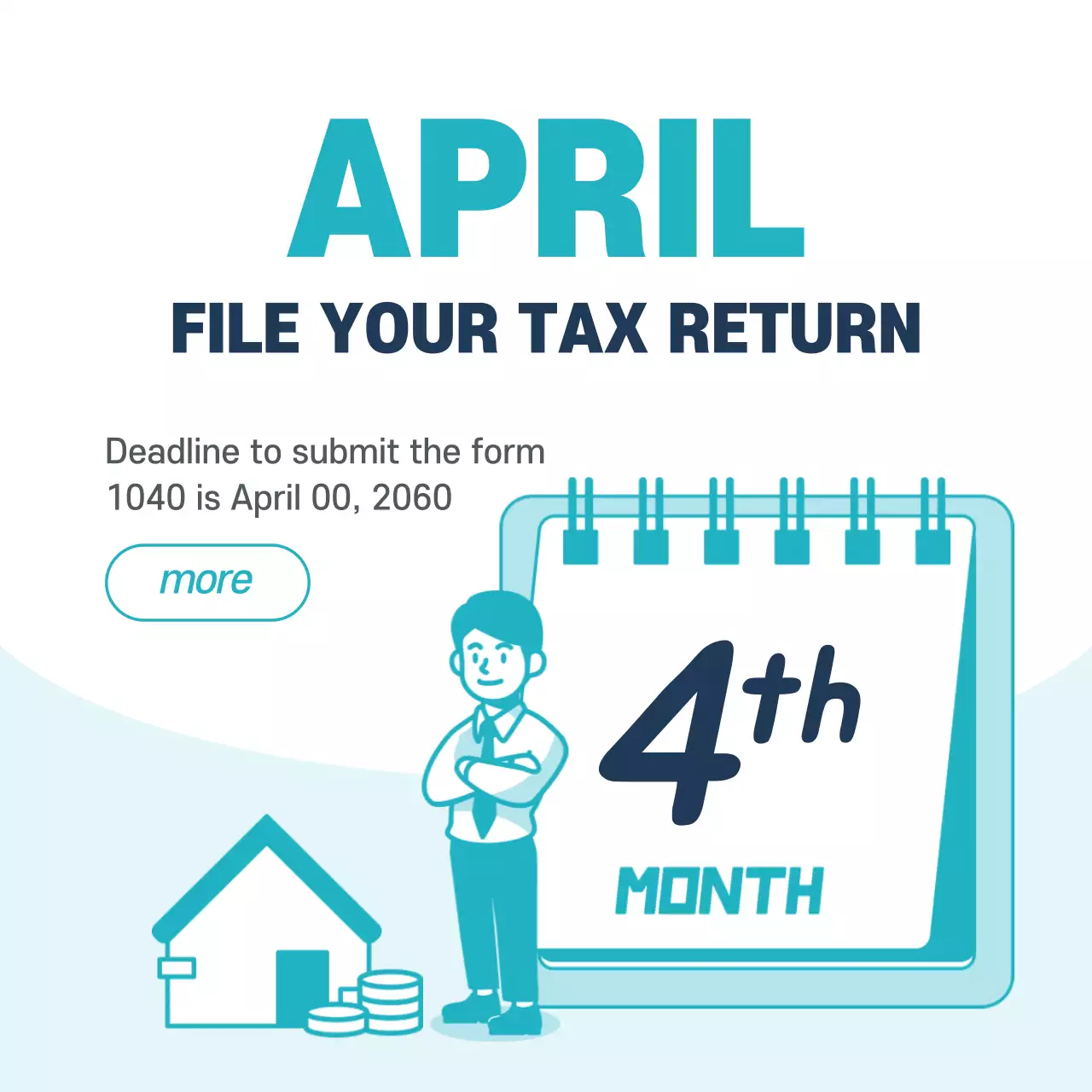 Blue Modern Tax Advertisement Instagram Post