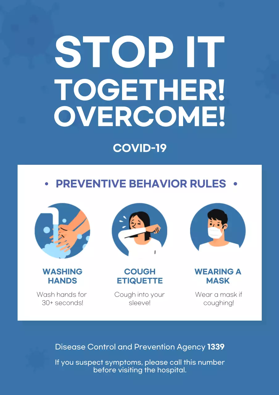 Blue Clean Covid-19 Guideline Poster