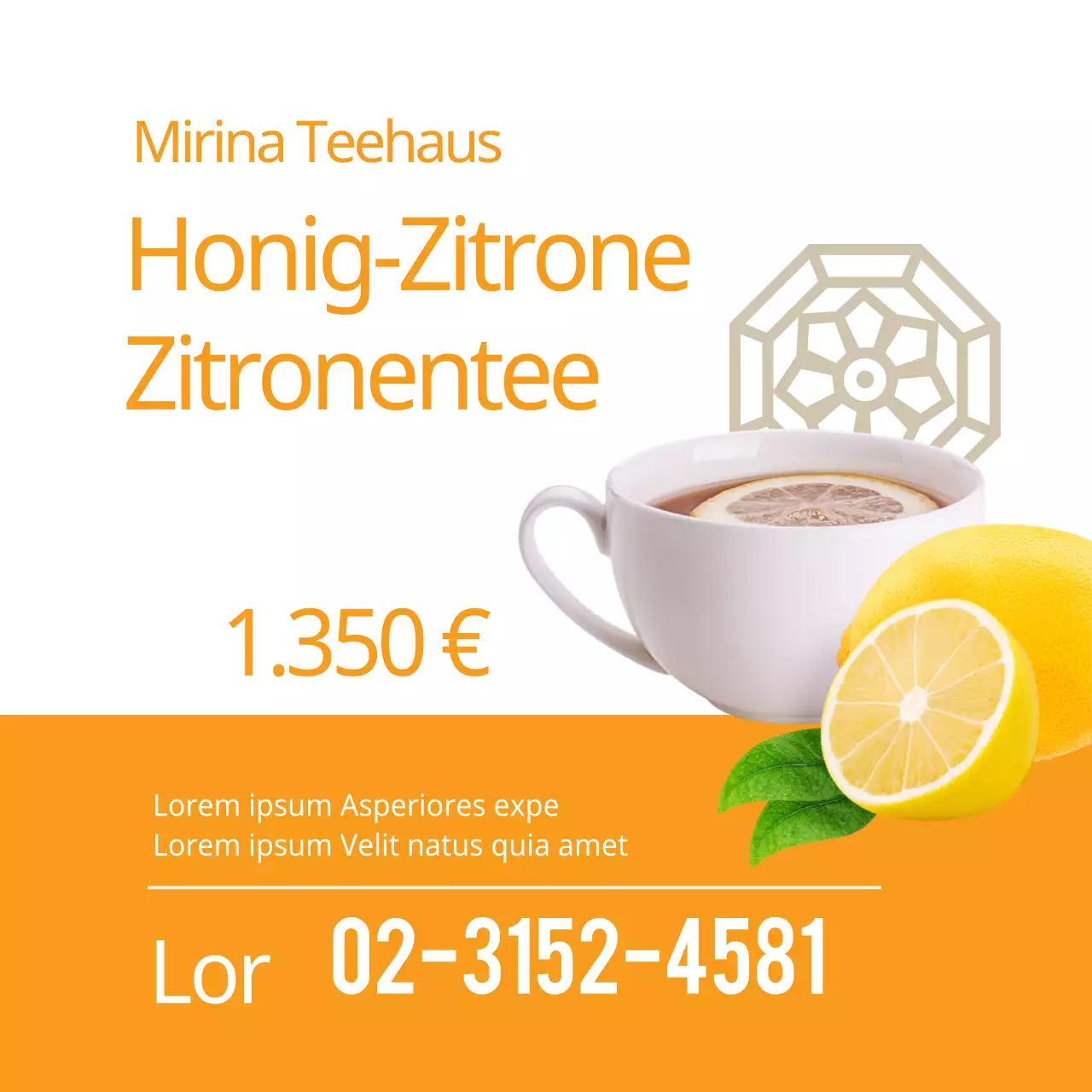 Honig-Zitrone-Yuzu-Tee