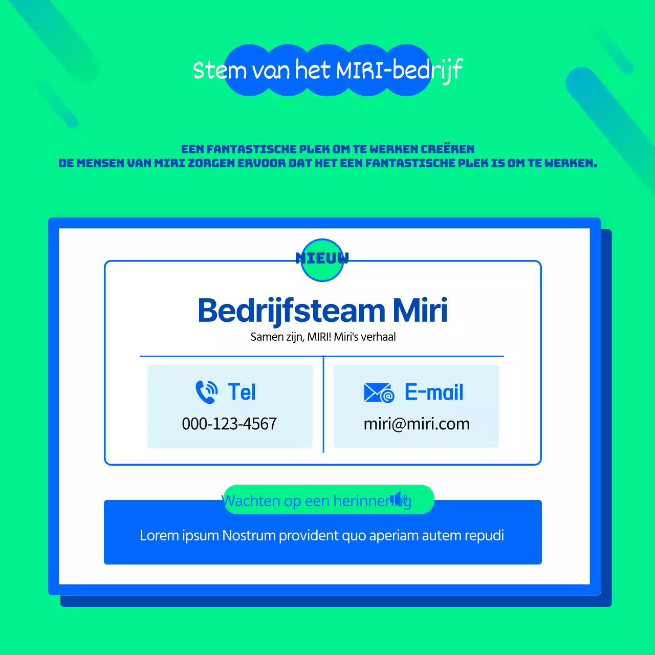 Introductie van een blauw en groen personeelsvoordeelplan (CardNews)