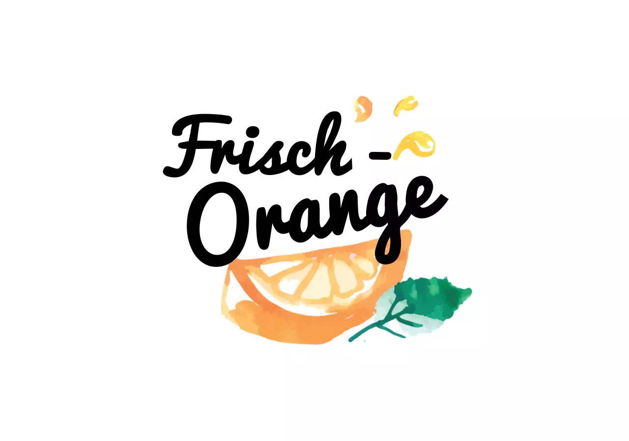 Kalligraphische Illustration in Orange